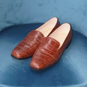 🌿 Genuine Leather Loafer in Brown Croc (7.5)